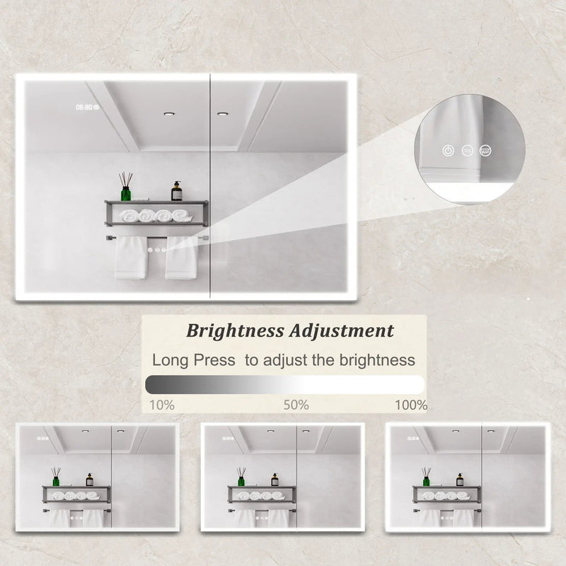 Bathroom Medicine Cabinet With Lights, LED Medicine Cabinet With Mirror, Lighted Medicine Cabinet With Defogger by Unique Piece Furniture