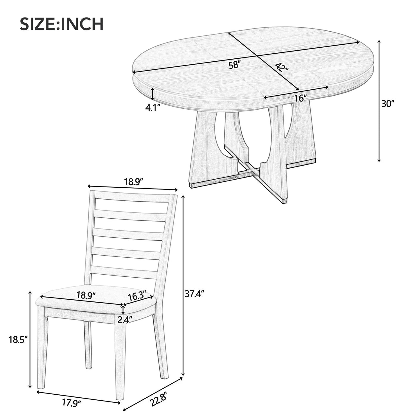 Round Dining Table Set For 4 With Chairs by HouseOfZazla