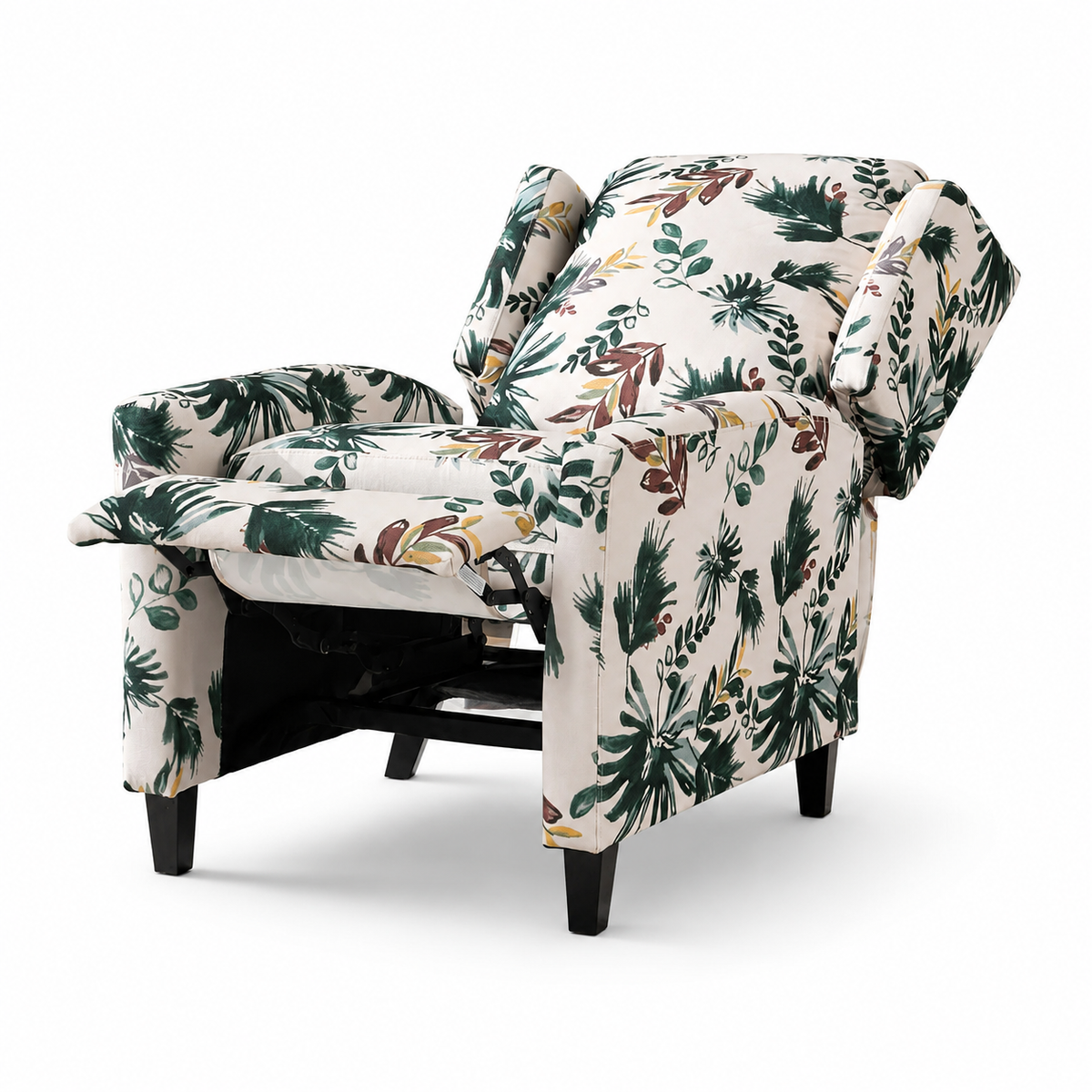 Floral Print Recliner Chair with Padded Arms - Multicolor, photo 9 of 9
