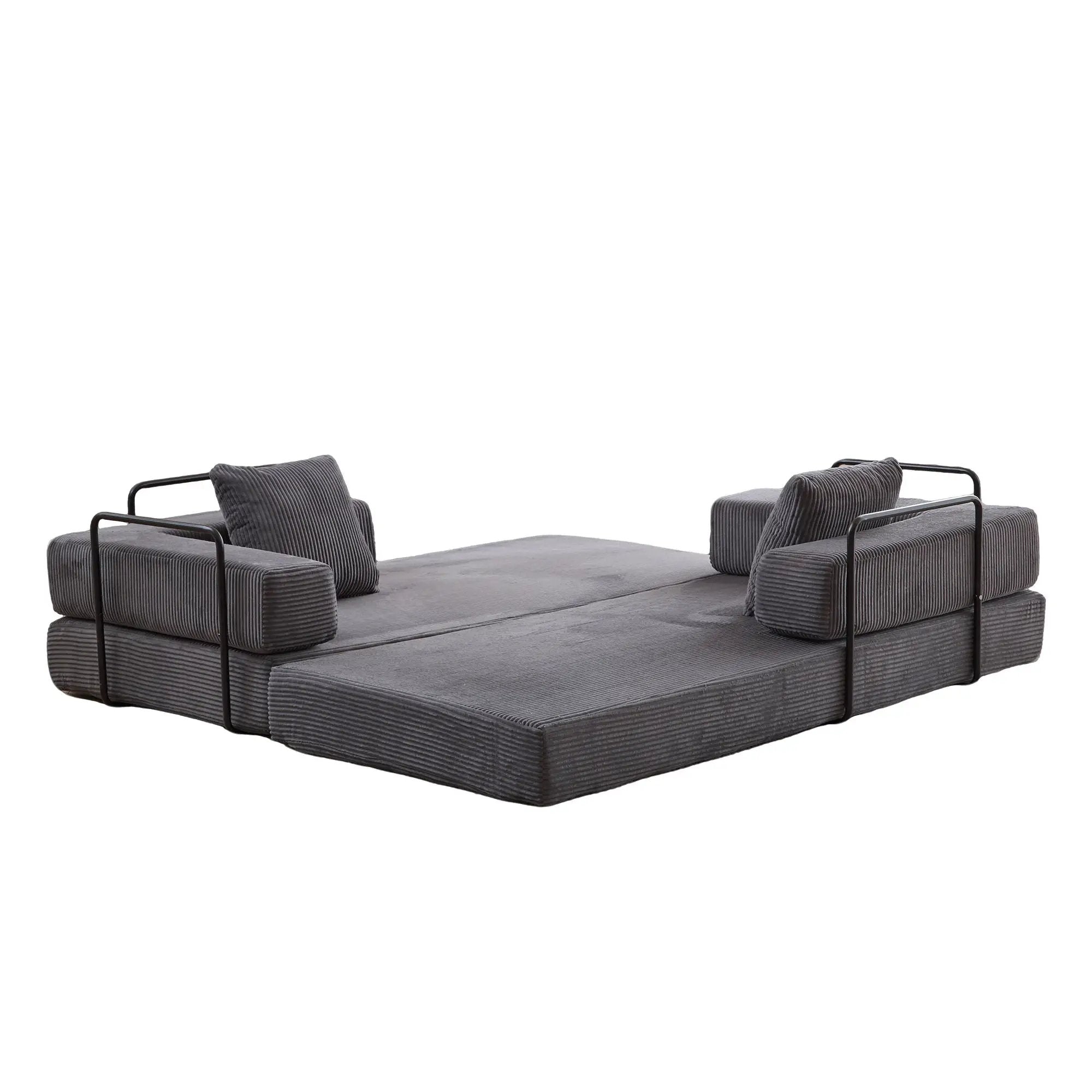 Floor Couch, Convertible Floor Sofa Bed With Pillow Back Support Armrest by HouseOfZazla