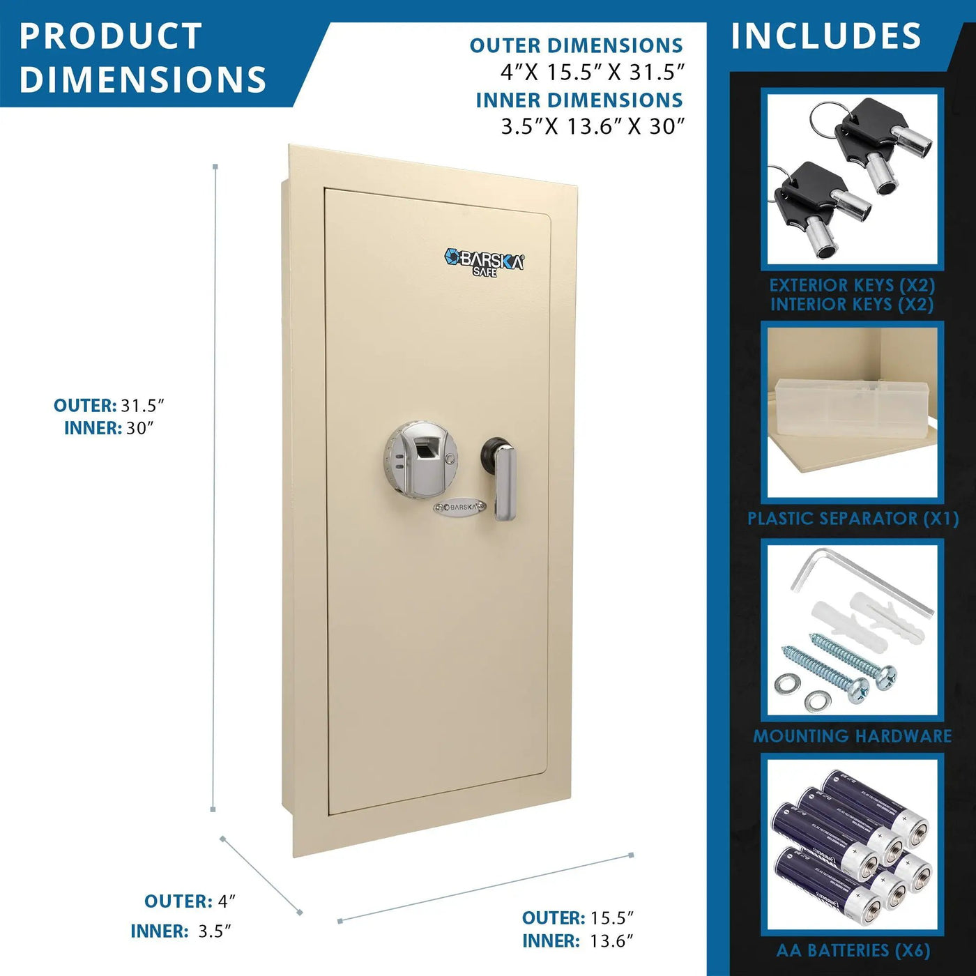 Durable Biometric Wall Safe by HouseOfZazla
