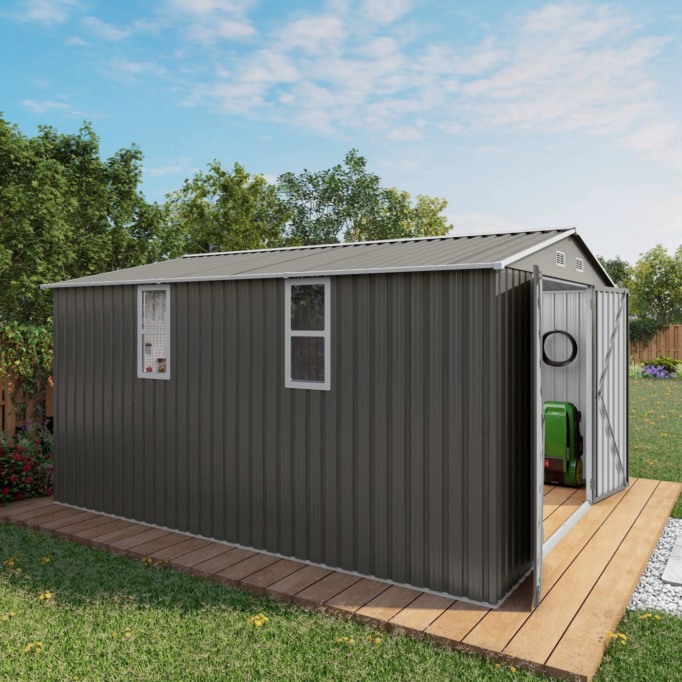 Outdoor Storage Shed With Lockable Doors by HouseOfZazla