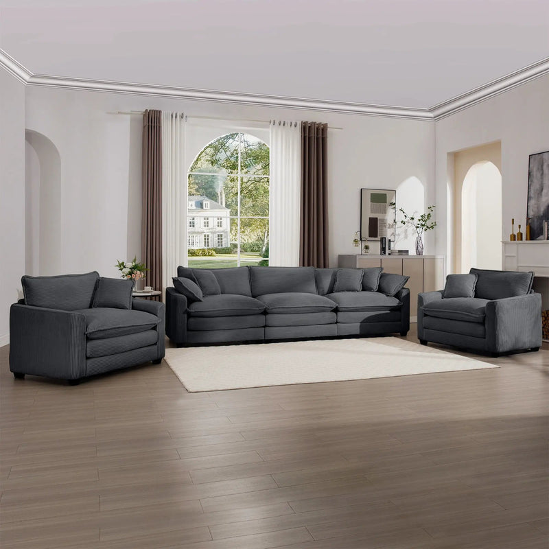 Elegant Oversized Sectional Sofa Set With Deep Seats And Flexible Layout by Unique Piece Furniture