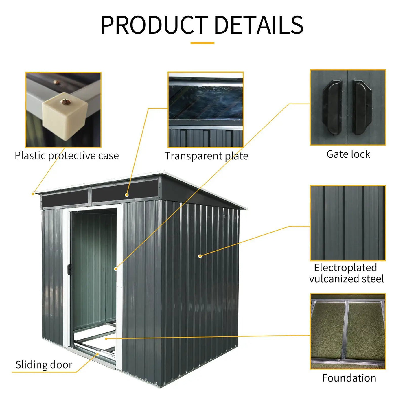 Outdoor Metal Storage Shed And Transparent Plate For Garden, Lawn by HouseOfZazla