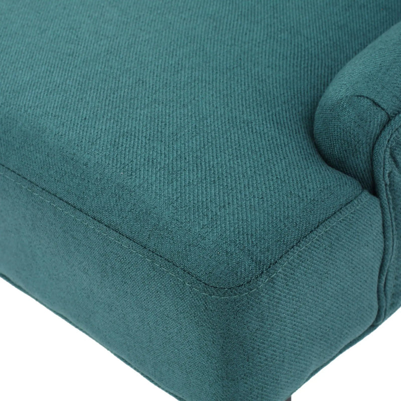 Dining Chair Set of 2 With Upholstered Diamond Tufting And Espresso Birch Legs - Teal by HouseOfZazla