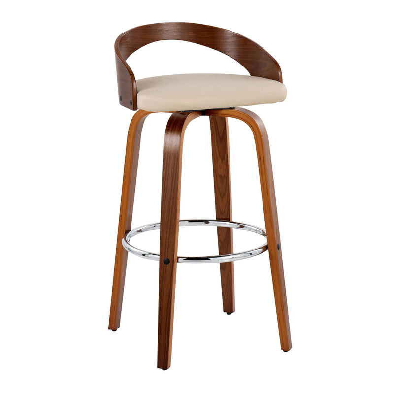 Grotto - Contemporary Fixed Height Barstool With Swivel With Round Footrest (Set of 2) by Unique Piece Furniture