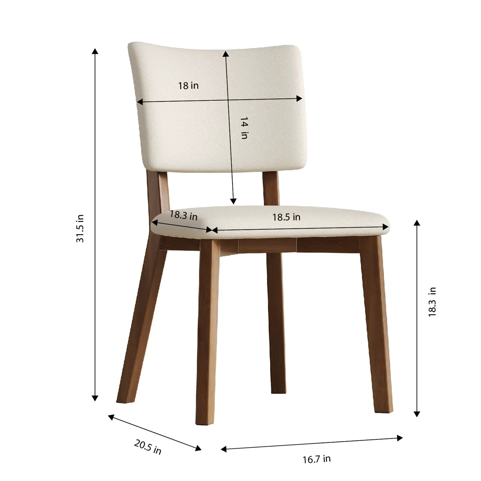 Dining Chair (Set of 2) - White / Deep Walnut by HouseOfZazla