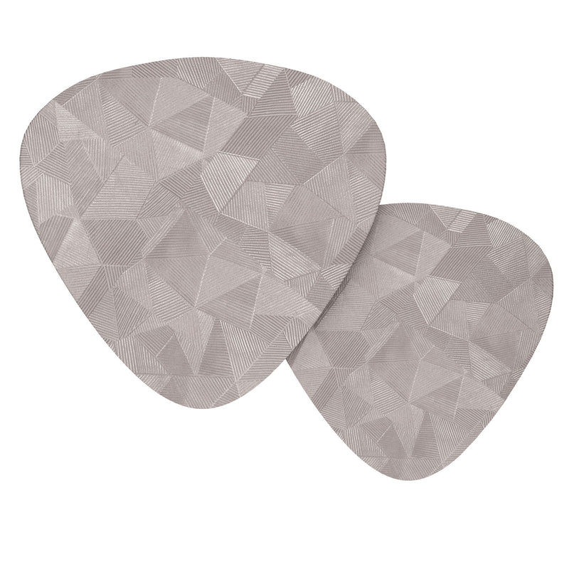 Metal Nesting Tables with Geometric Etched Design - Nickel, photo 2 of 5