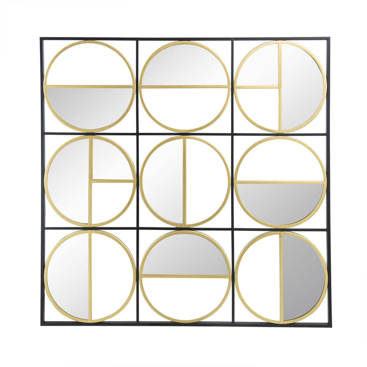 Metal Beaded Accent Mirror with Eclectic Contemporary Design - Gray, photo 3 of 17