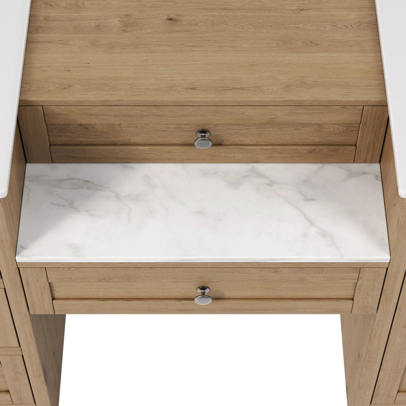 Double Sink Bathroom Vanity With Countertop, 2 Ceramic Sinks, 6 Drawers by HouseOfZazla