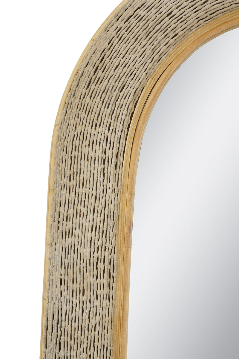 24.2"x36" Woven Texture Decorative Arched Mirror by HouseOfZazla