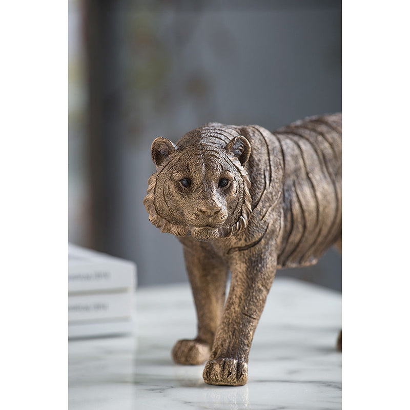 11.5" Tiger Statue Decor with Gleaming Coppery Finish, photo 6 of 9