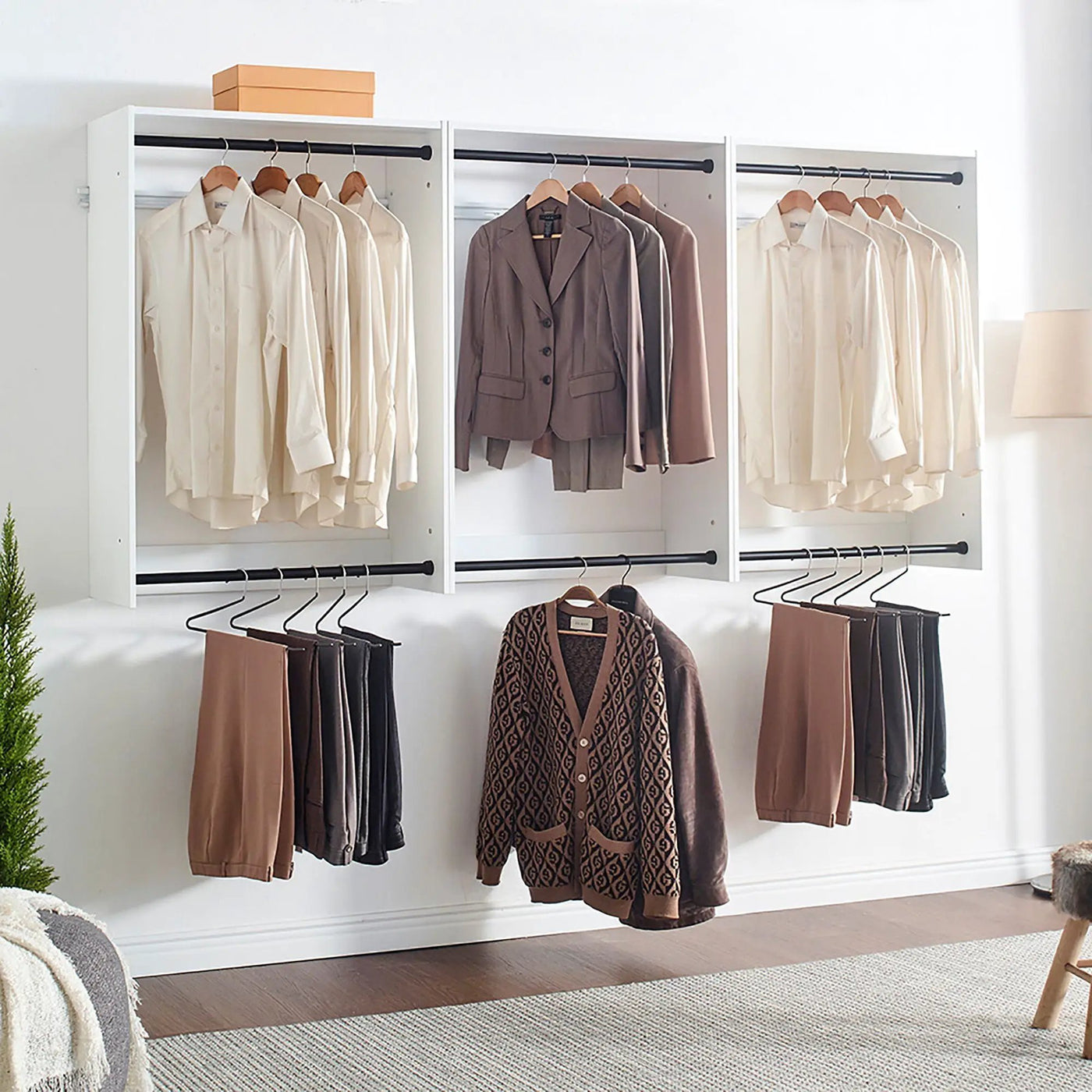 Devi - Wall Mounted Wood Closet System by HouseOfZazla
