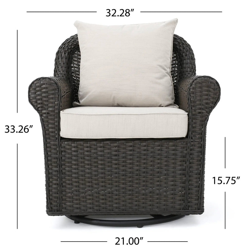 Amaya Outdoor Swivel Rocker Chair with Water Resistant Cushions by HouseOfZazla