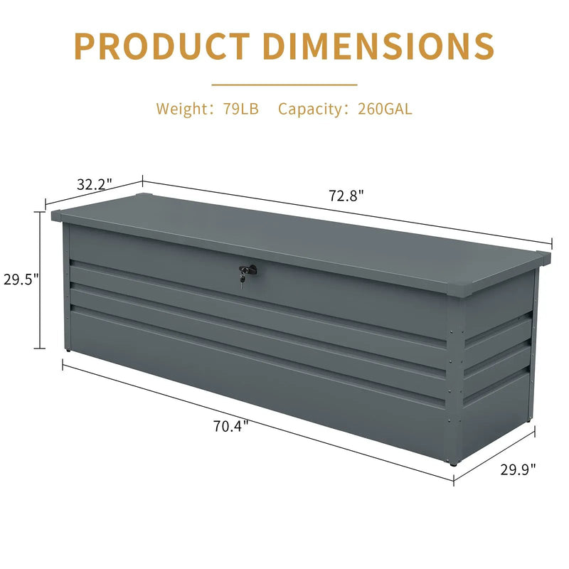260 Gallon Metal Outdoor Deck Box by HouseOfZazla