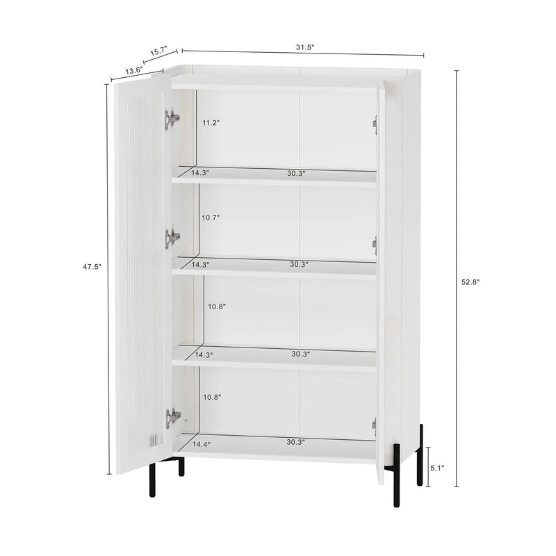 Abbey - Bookcase Cabinet With 4 Adjustable Shelves by HouseOfZazla