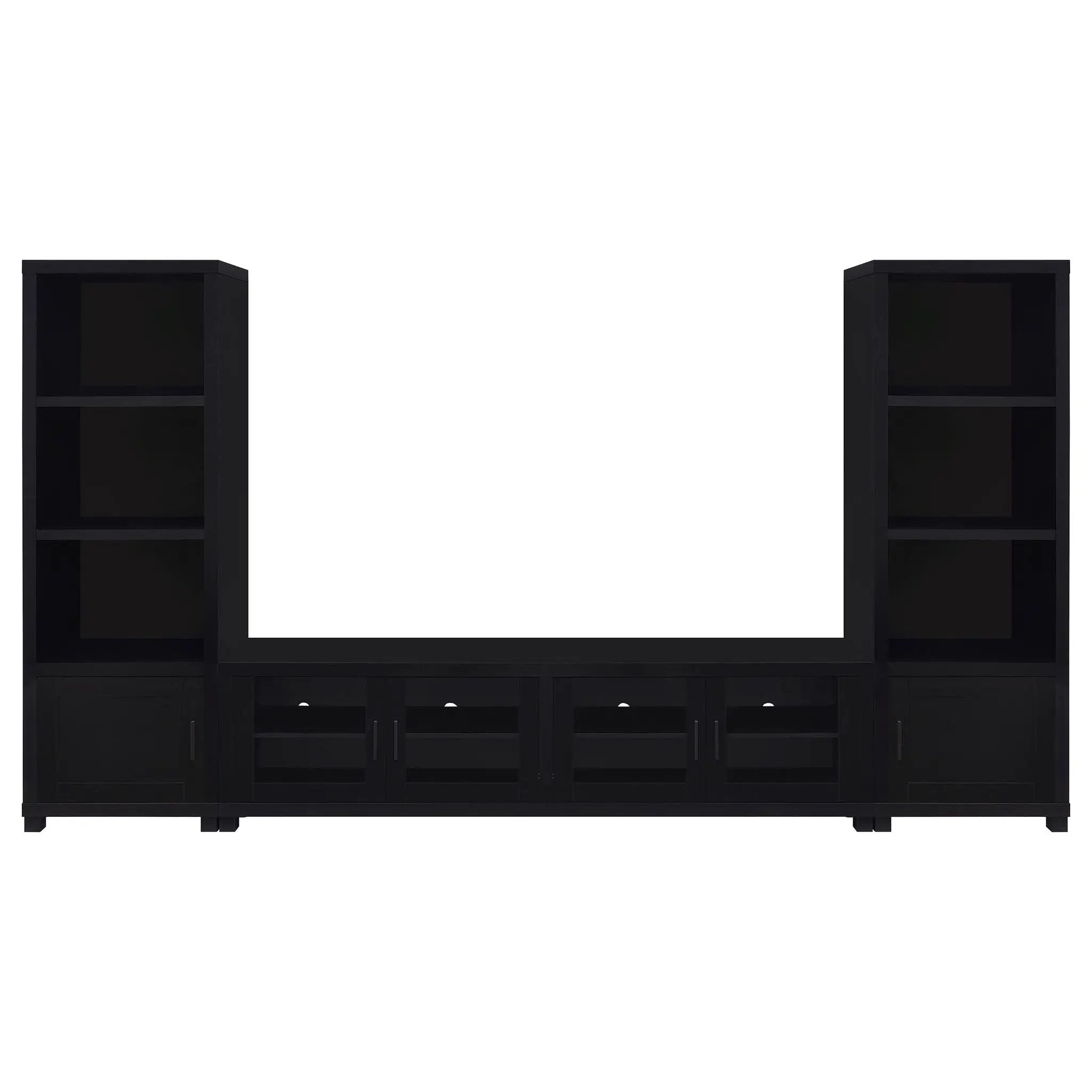 Jupiter 3-piece Entertainment Center 79-inch TV Stand Black by Unique Piece Furniture