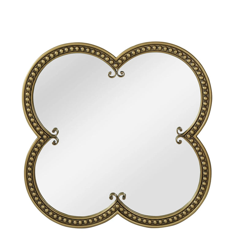 Quatrefoil Mirror with Large Beaded Metal Frame by HouseOfZazla