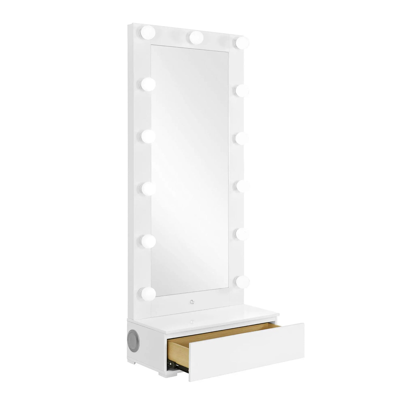 Elisa - Narrow Tall Mirror With Speaker And Drawer by HouseOfZazla