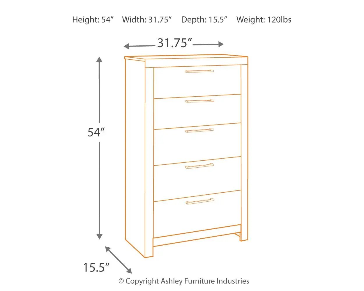 Derekson - Five Drawer Chest - Multi Gray by Unique Piece Furniture