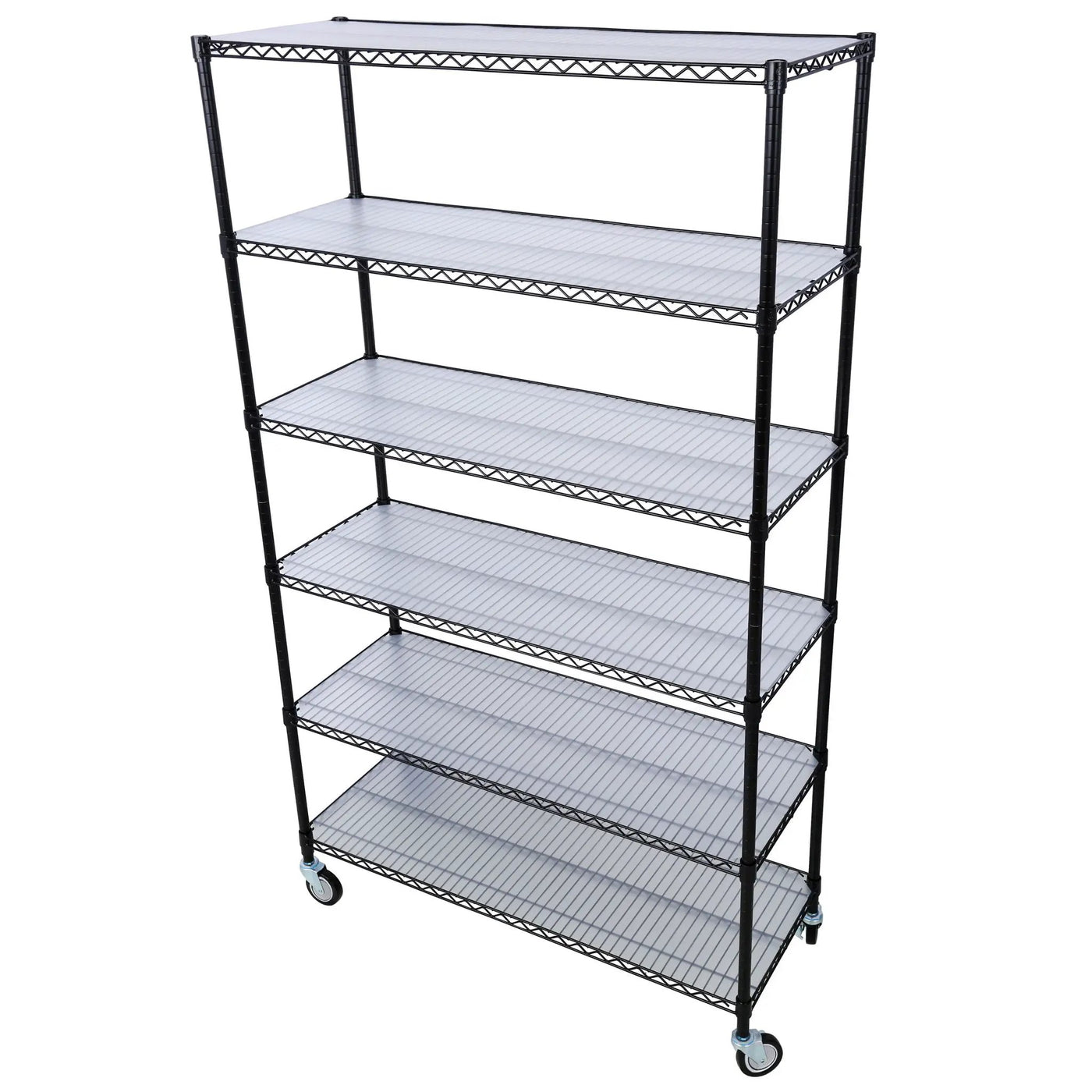 6 Tier 6000Lbs Capacity Nsf Metal Shelf Wire Shelving Unit, Heavy Duty Adjustable Storage Rack With Wheels & Shelf Liners For Commercial Grade Utility Steel Storage Rack by HouseOfZazla