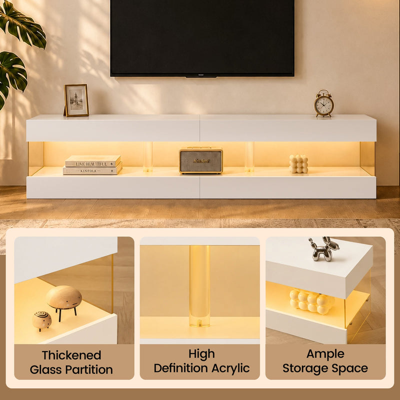 Modern TV Stand for 70 Inch TV with Ample Storage - Particle Board, photo 3 of 7