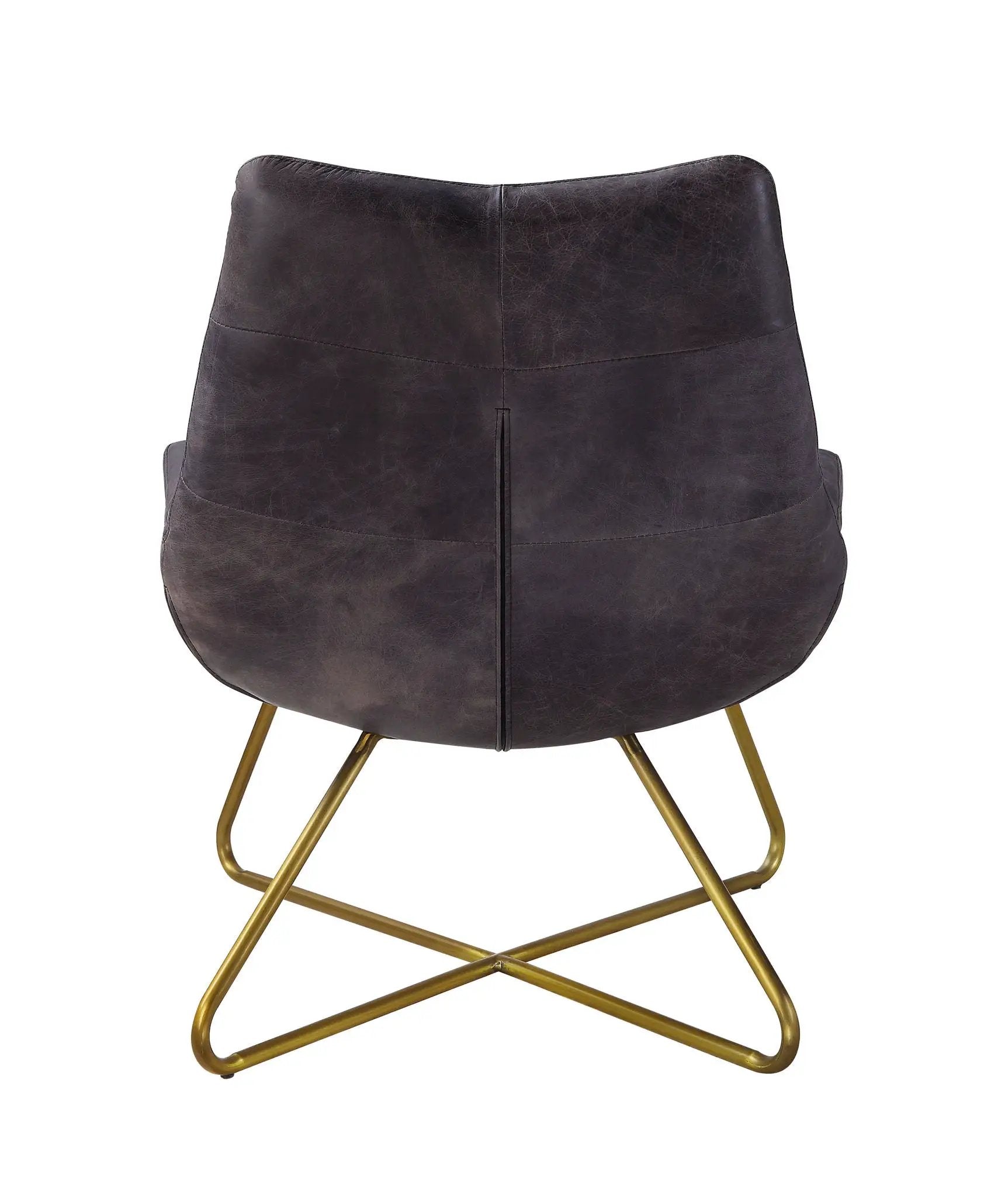 Dhalsim - Accent Chair - Antique Ebony Top Grain Leather by Unique Piece Furniture