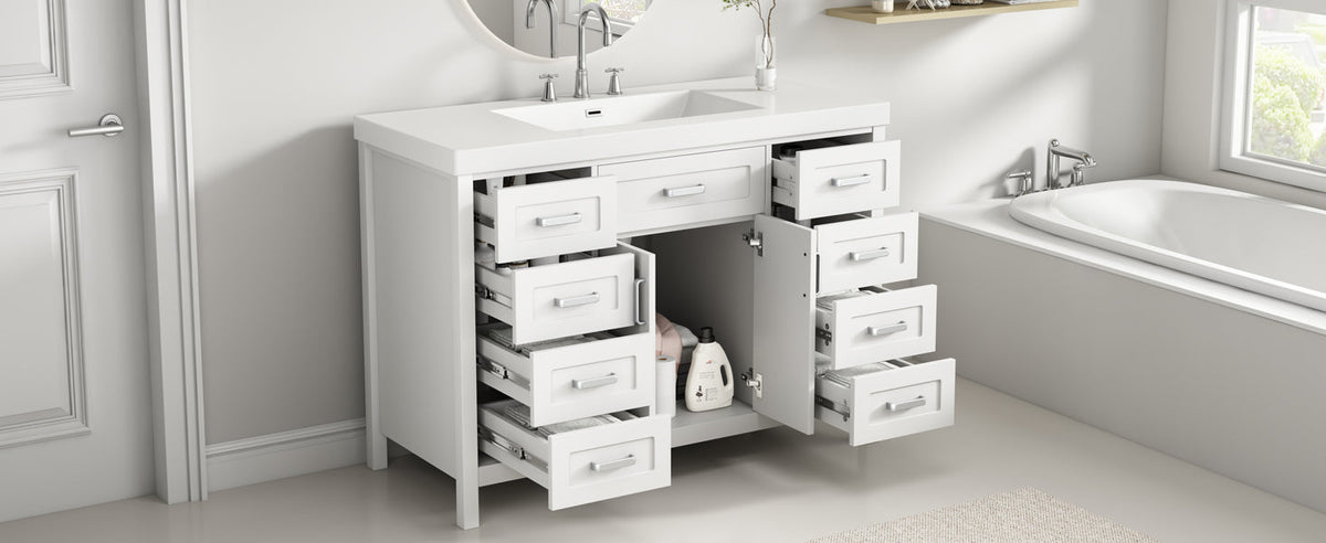 48" Bathroom Vanity with Sink, 2 Doors and 8 Drawers, photo 5 of 10