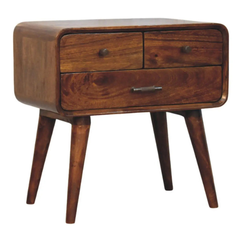 Avora - 3 Drawer Nightstand - Brown by HouseOfZazla