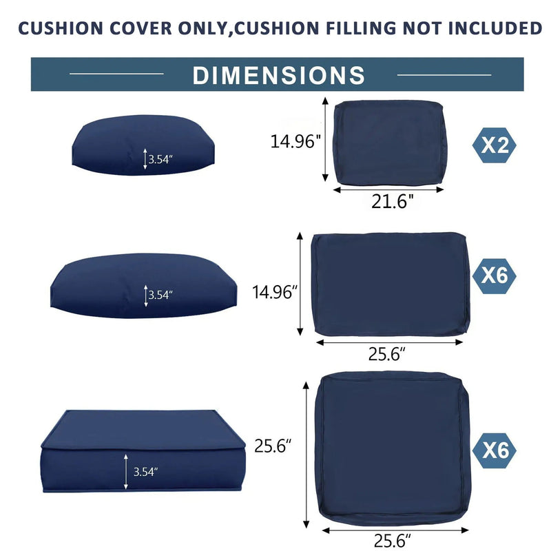 Outdoor Deep Seat Cushions For Patio Furniture Replacement, Cushion Set For Sectionals by HouseOfZazla