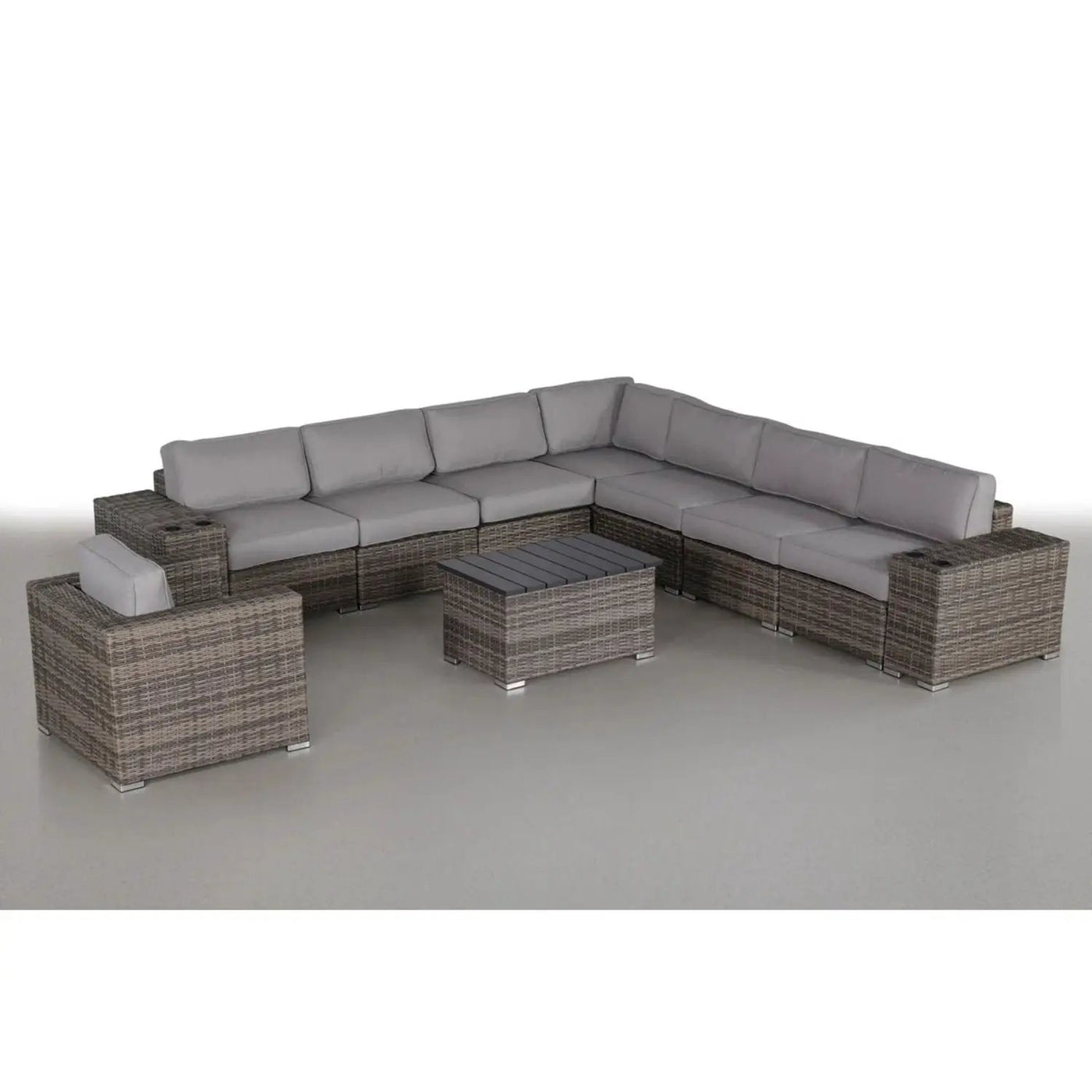 Modern Patio Rattan Sectional Set With Cushions by Unique Piece Furniture