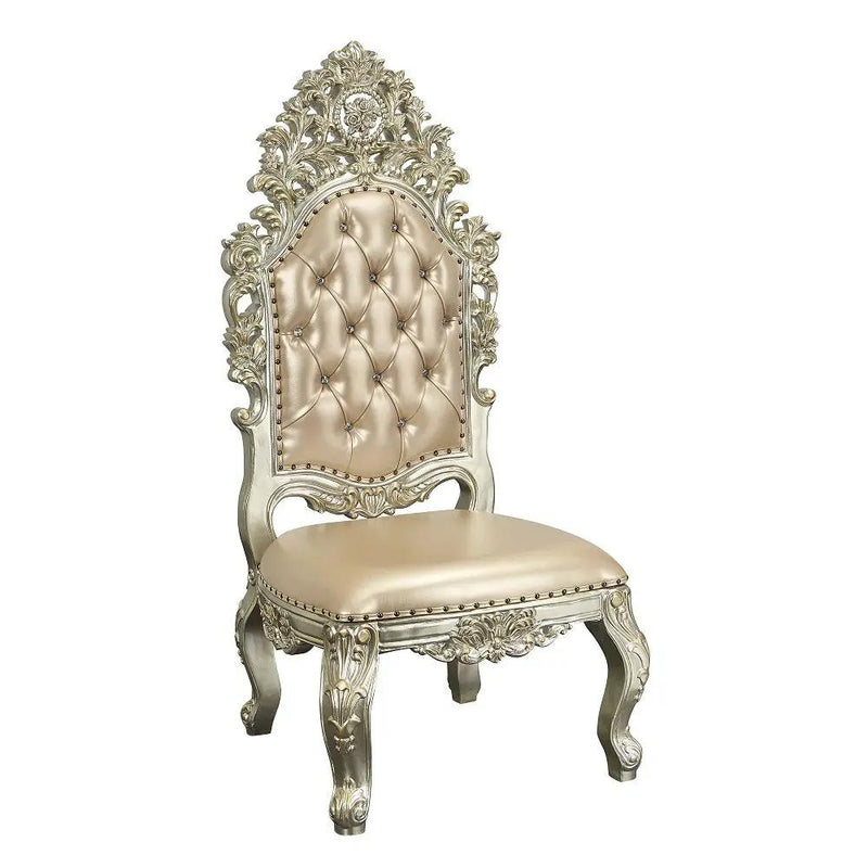 Sorina - Side Chair (Set of 2) - Synthetic Leather & Antique Gold by Unique Piece Furniture