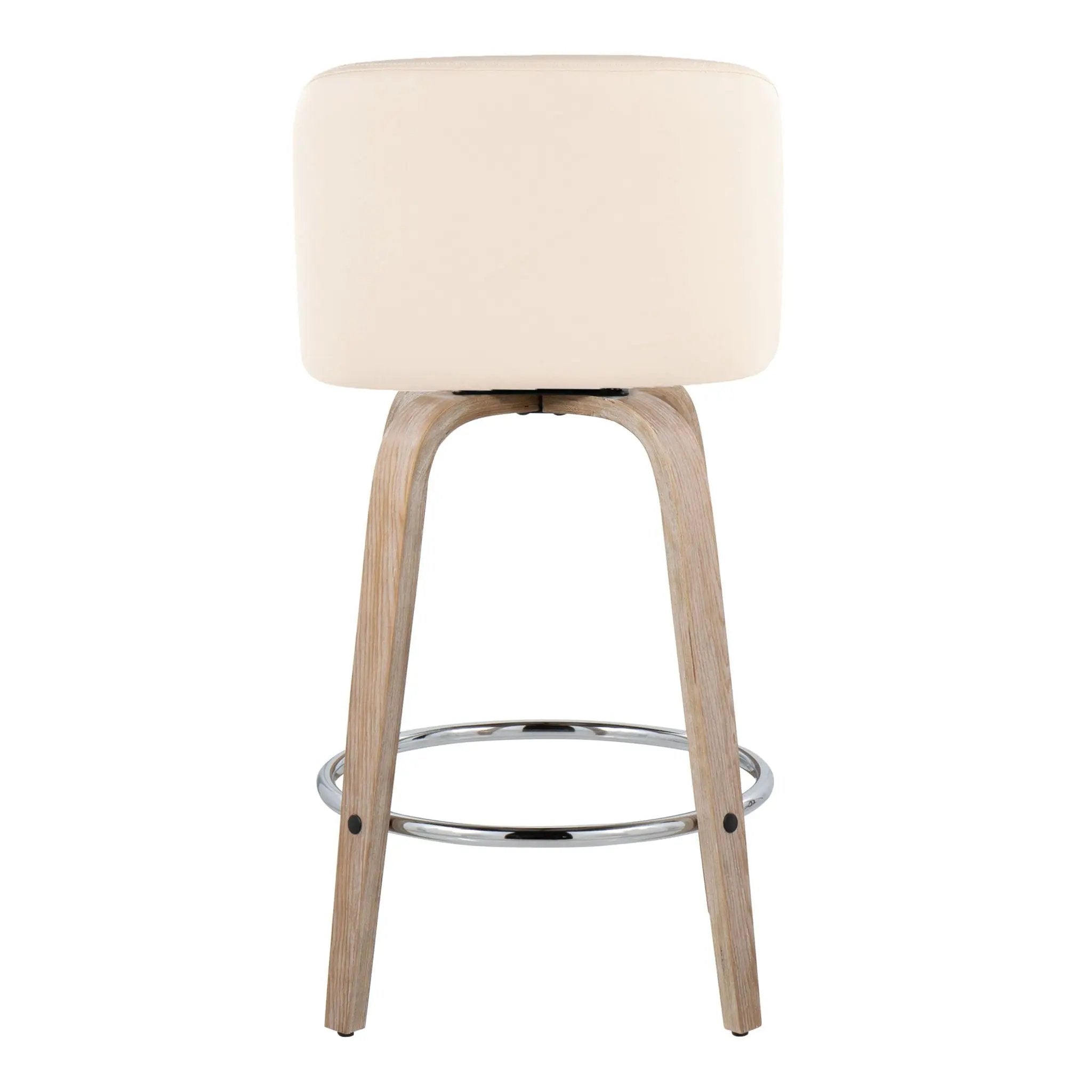 Toriano - Modern Design Fixed Height Counter Stool With Swivel With Round Footrest (Set of 2) by Unique Piece Furniture