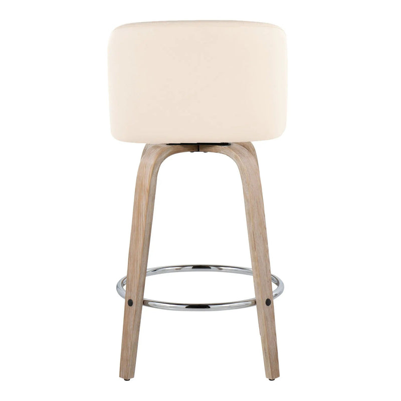 Toriano - Modern Design Fixed Height Counter Stool With Swivel With Round Footrest (Set of 2) by Unique Piece Furniture
