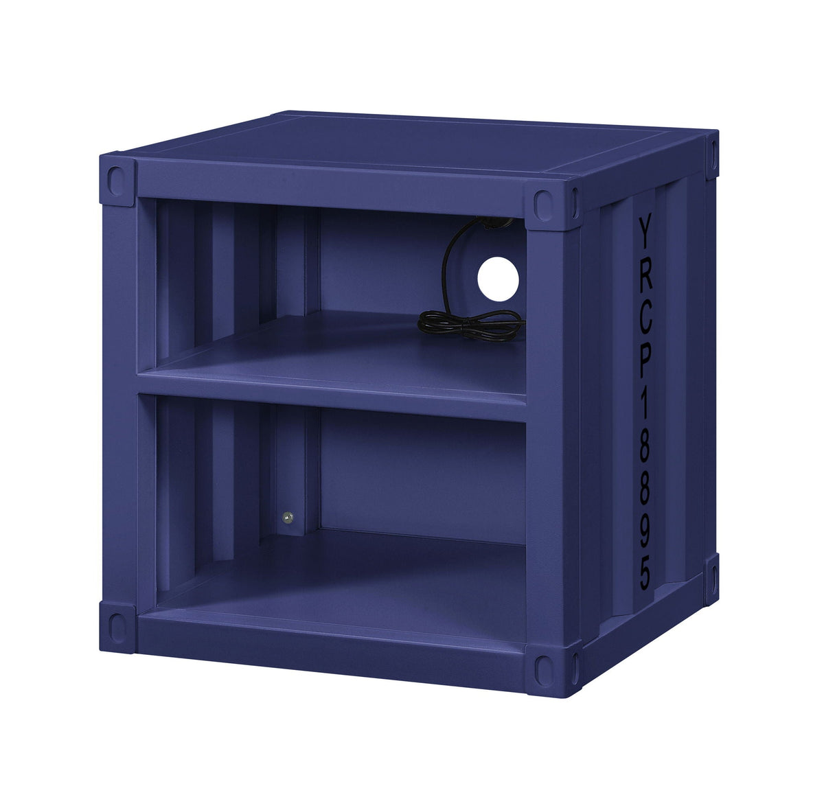 Cargo Nightstand With USB - Metal Industrial Accent Nightstand - Red, Blue, or White, photo 5 of 12