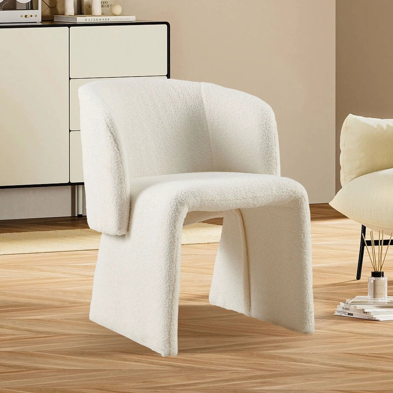 Modern Accent Chair Brown Single Sofa Chair, Upholstered Side Chair Teddy Comfy Chair For Dining Room / Bedroom / Living Room / Reception by HouseOfZazla