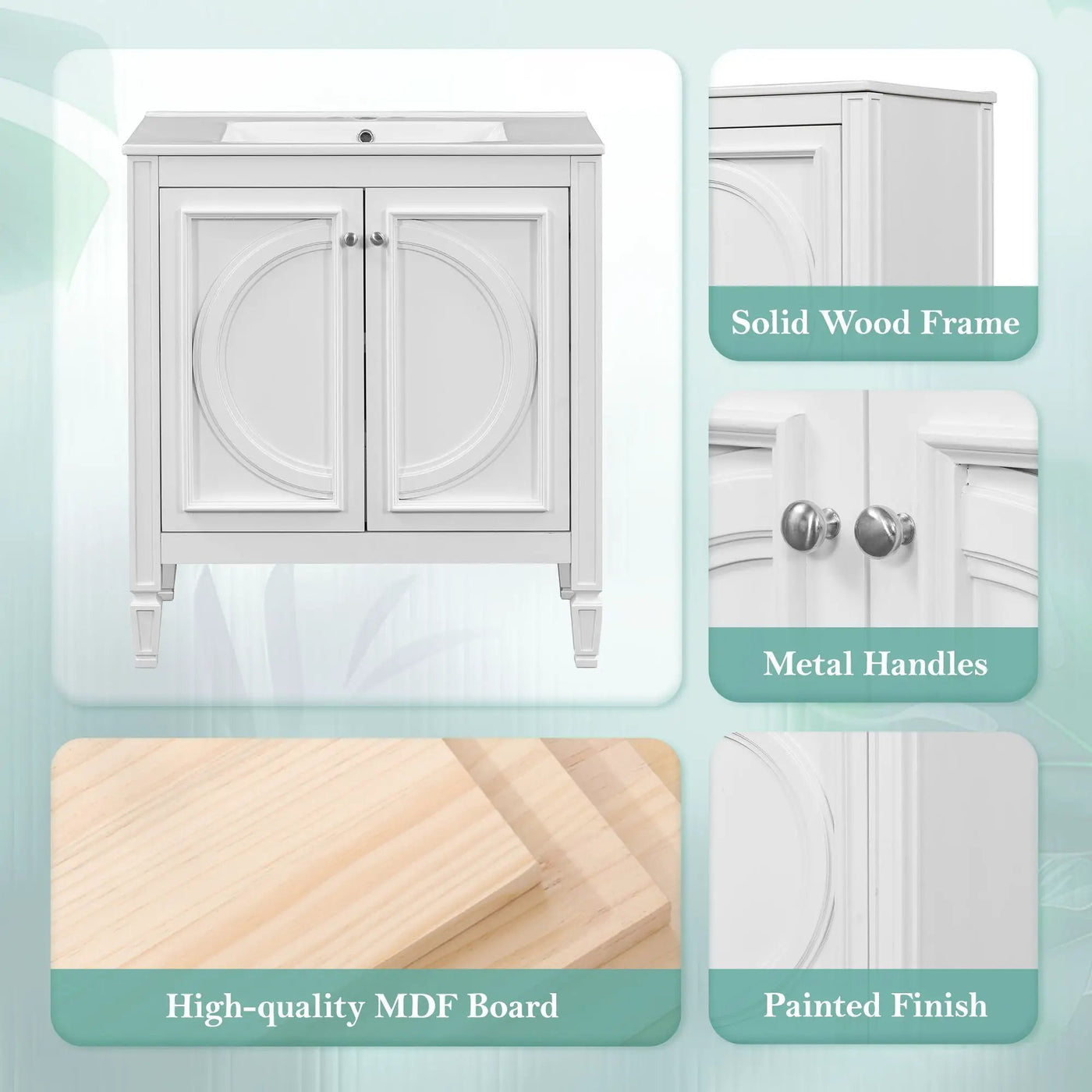 Double Sink Bathroom Vanity Set with Wall Mount Mirror Cabinet by HouseOfZazla