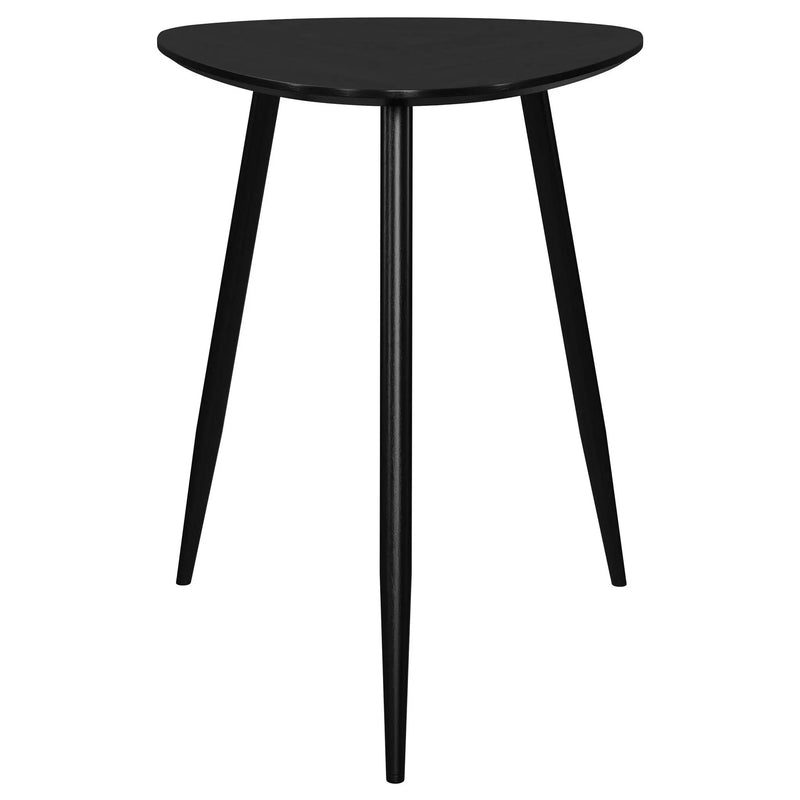 Odessa Triangular Solid Wood End Table Black by Unique Piece Furniture