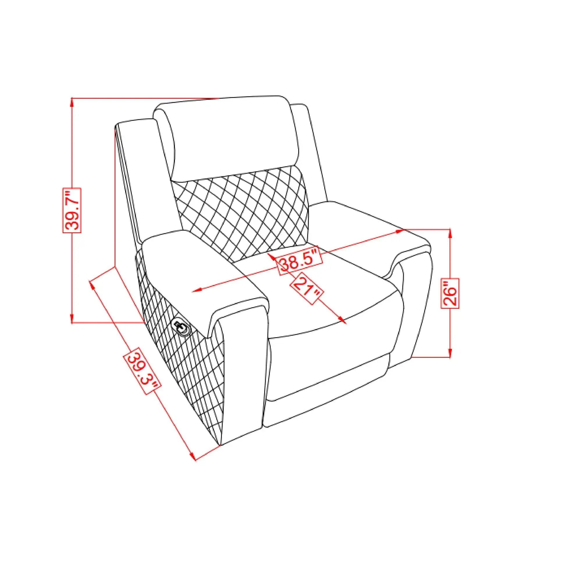 Alicia - Recliner - Gray Black by Unique Piece Furniture