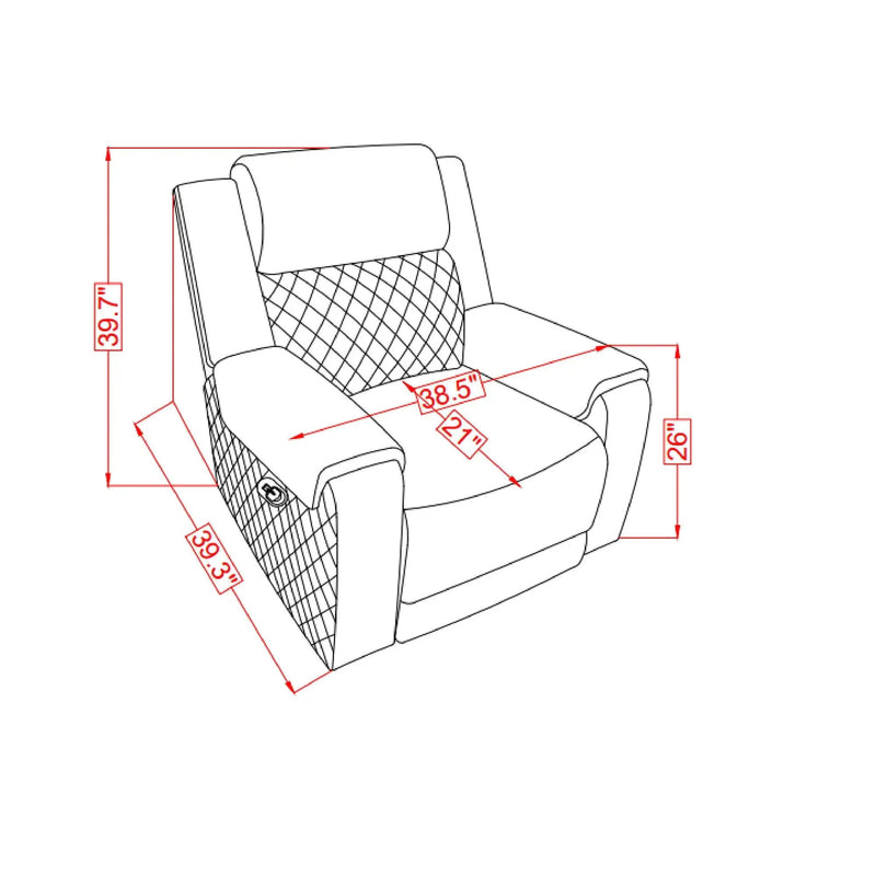 Alicia - Recliner - Gray Black by Unique Piece Furniture