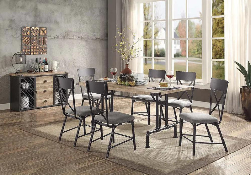 Edina - Dining Table - Oak & Sandy Black by Unique Piece Furniture