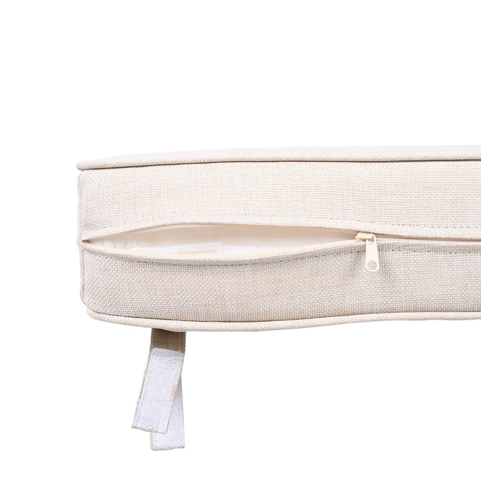Outdoor Club Chair With Rope Arm And Cushions - Beige / Teak by HouseOfZazla