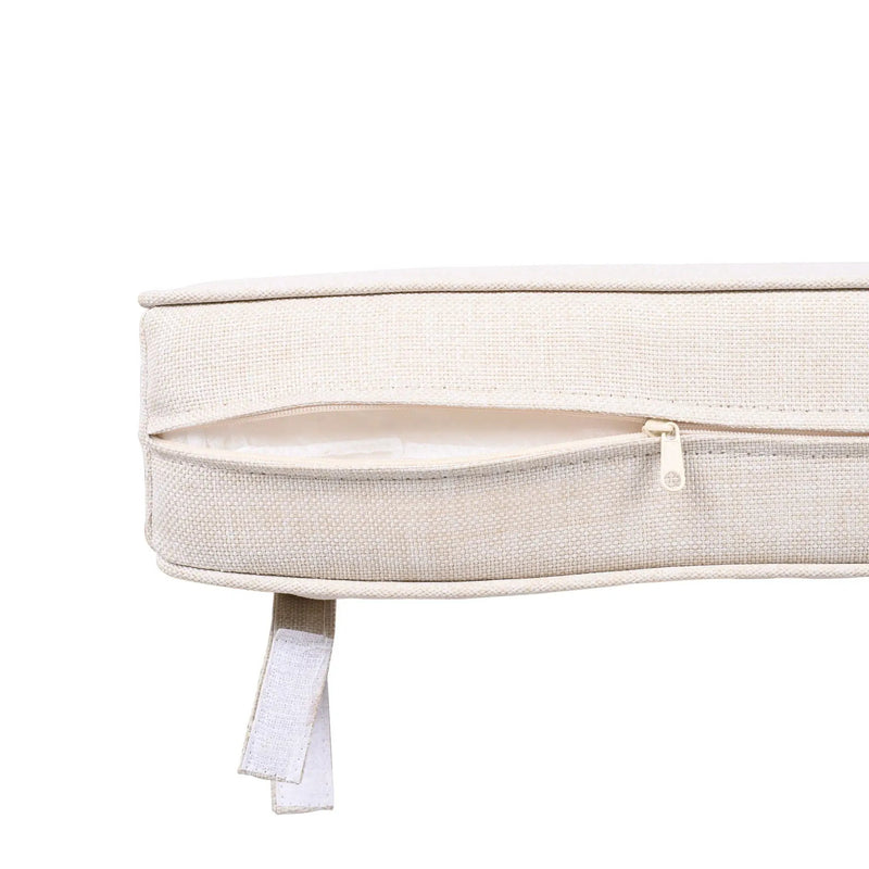 Outdoor Club Chair With Rope Arm And Cushions - Beige / Teak by HouseOfZazla