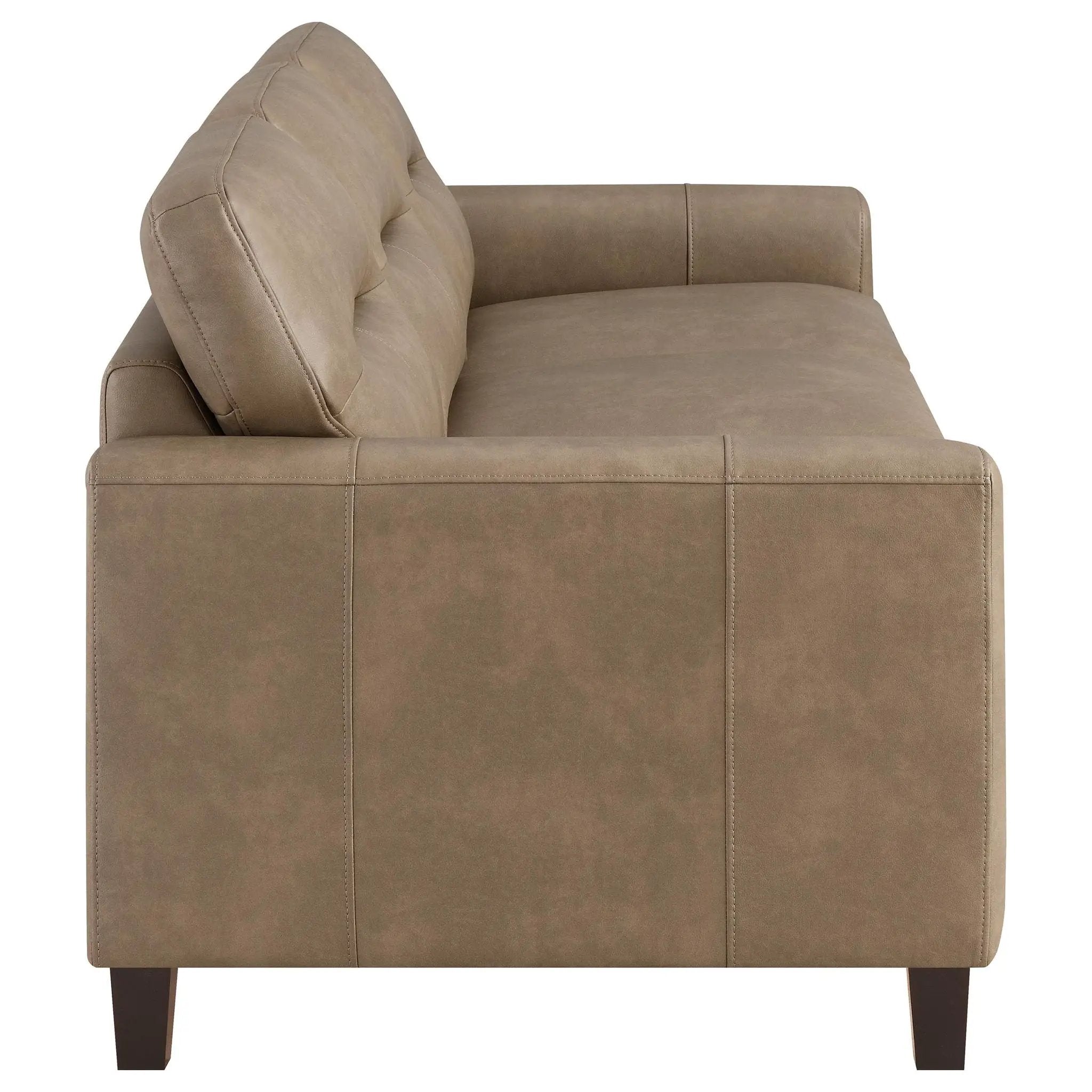Scotland 2-piece Faux Leather Upholstered Sofa Set Brown by Unique Piece Furniture