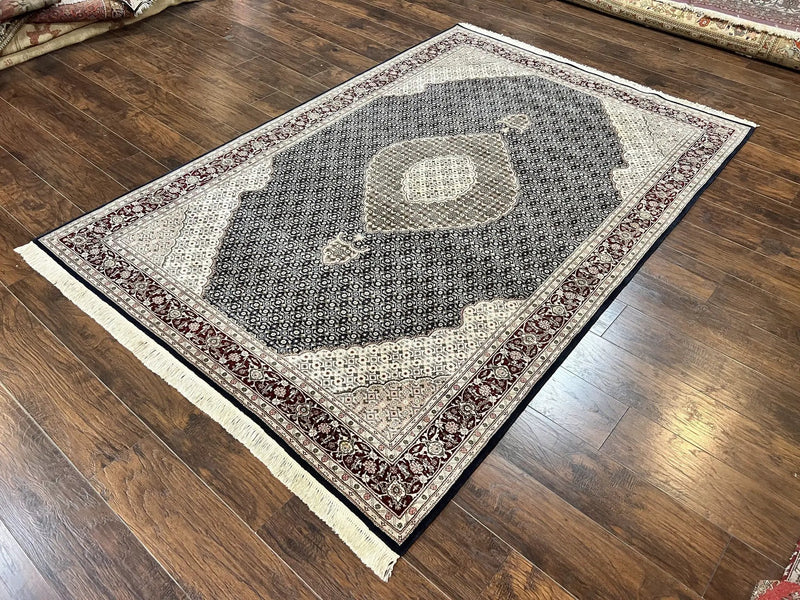 Sino Persian Rug 6x9, Herati Pattern, Vintage Handmade Hand Knotted Wool Oriental Carpet, Fine 6 x 9 Rug, Traditional Rug, Dark Blue Rug by Jewel Rugs