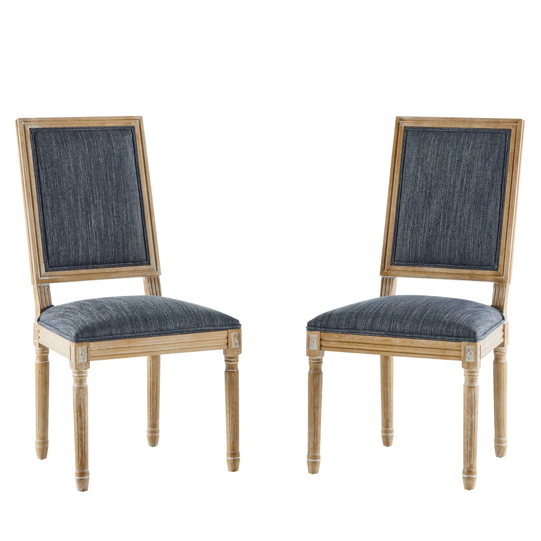 French Country Style Dining Chair With Upholstered Seating And Fluted Legs by HouseOfZazla