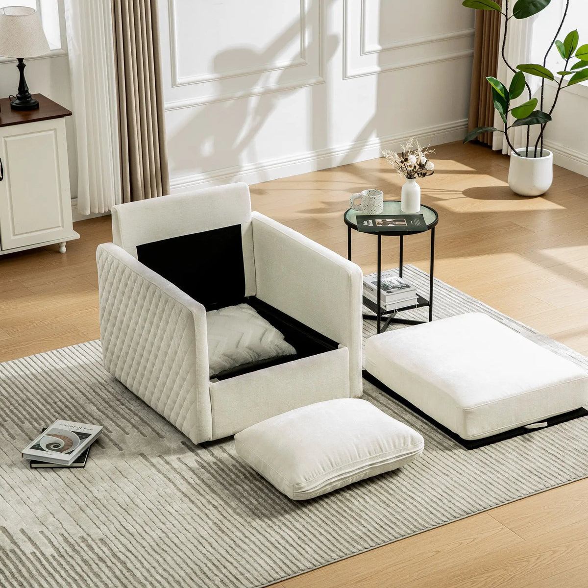 29.5''W Upholstered 360° Swivel Armchair with Hidden Storage by HouseOfZazla