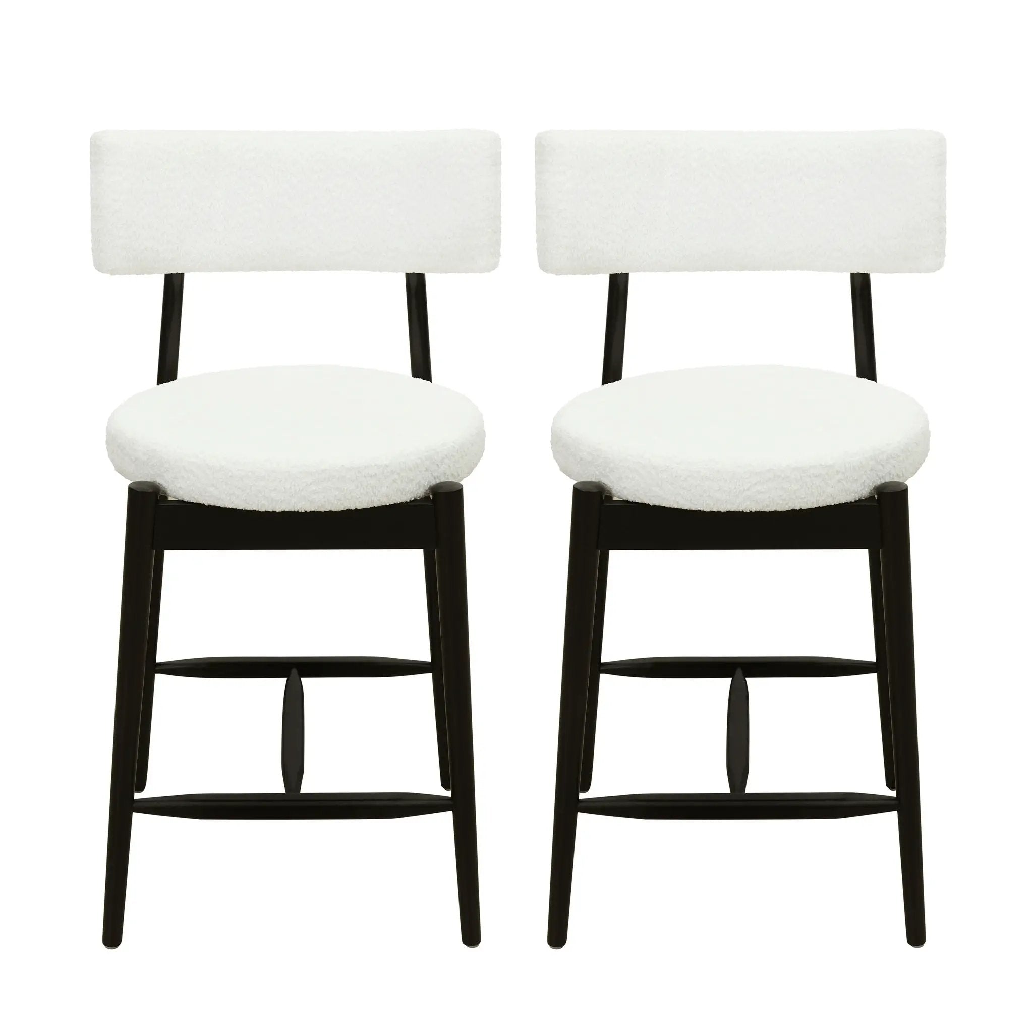 Mid Century Modern Counter Stools, Fabric Upholstered Chairs by HouseOfZazla
