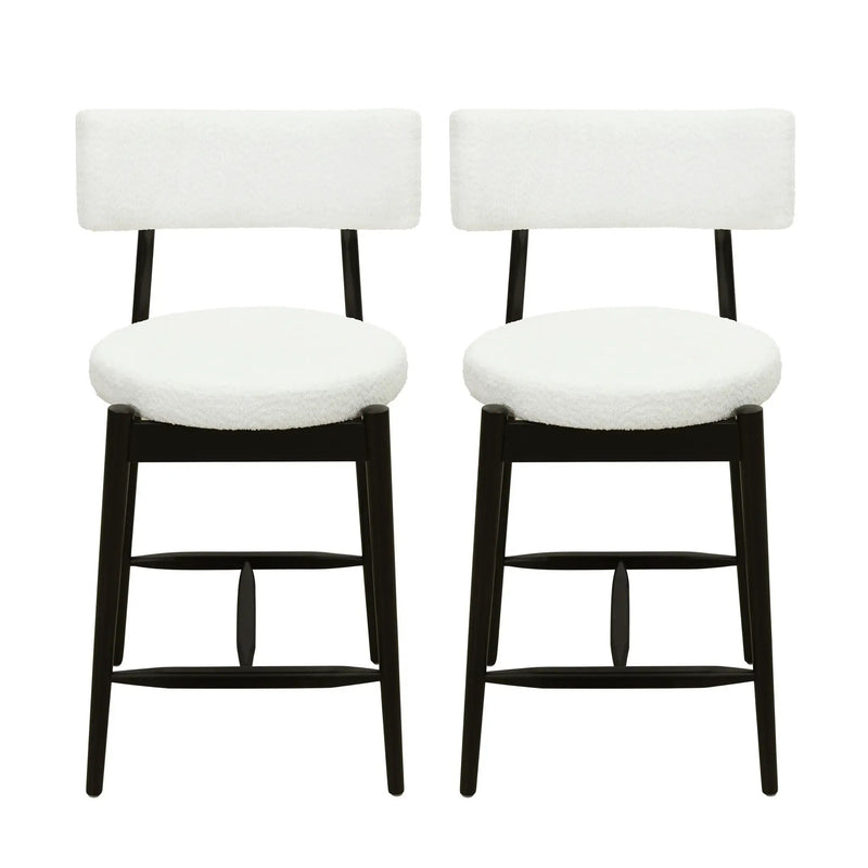 Mid Century Modern Counter Stools, Fabric Upholstered Chairs by HouseOfZazla