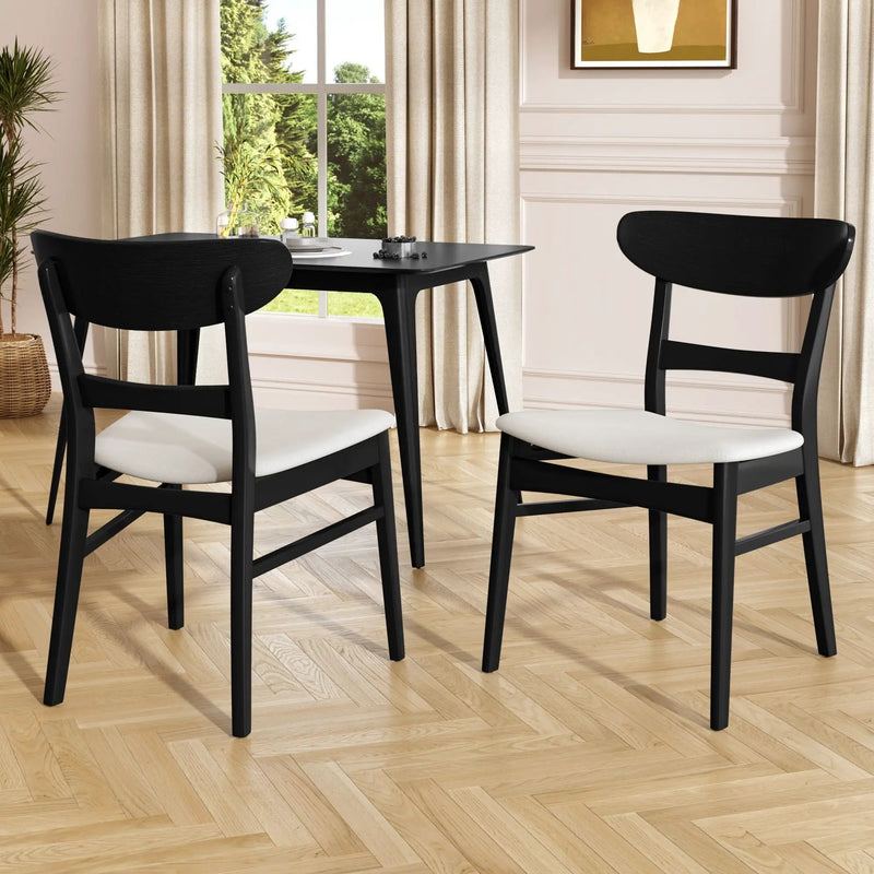 Mid Century Dining Chairs With Cushioned Seats And Wood Frame (Set of 2) by HouseOfZazla